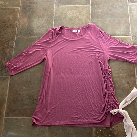 LOGO by Lori Goldstein Tops - LOGO by Lori Goldstein Tunic Top-XL-Plum